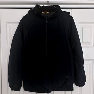GapKids Boys Girls Black‎ Hooded Zip Up Jacket Coat Size XL 12 Fleece Lined